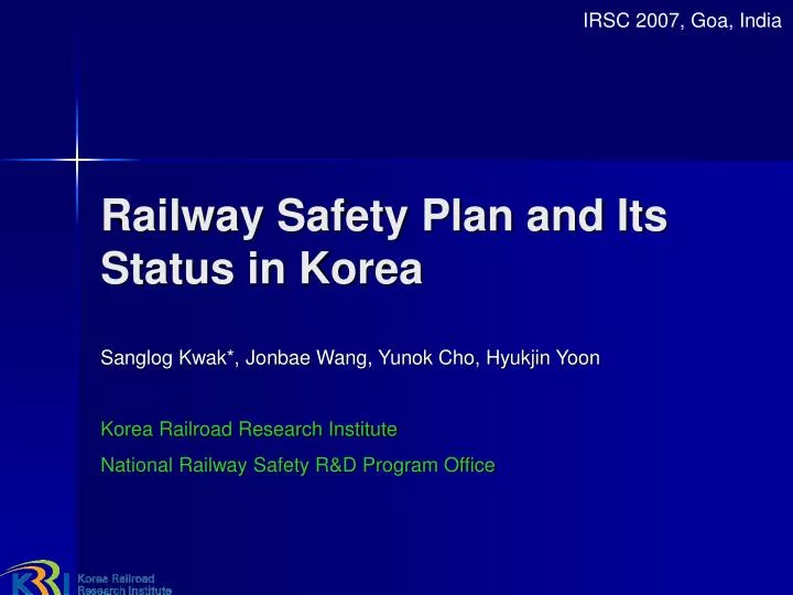 railway safety plan and its status in korea