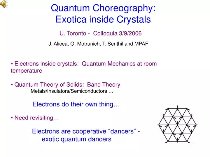 quantum choreography exotica inside crystals