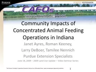 Community Impacts of Concentrated Animal Feeding Operations in Indiana