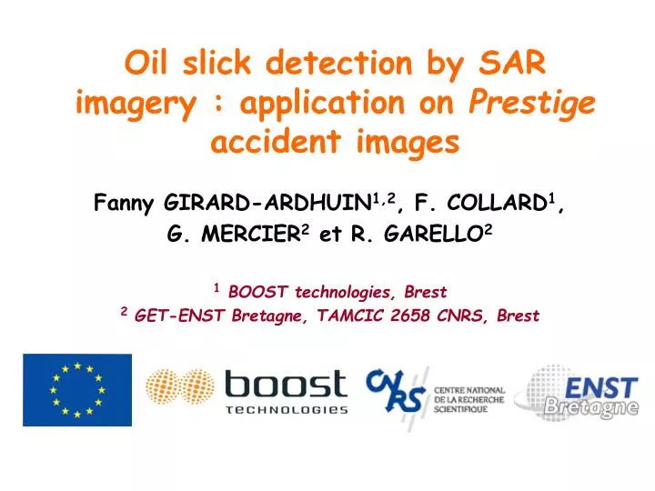 oil slick detection by sar imagery application on prestige accident images