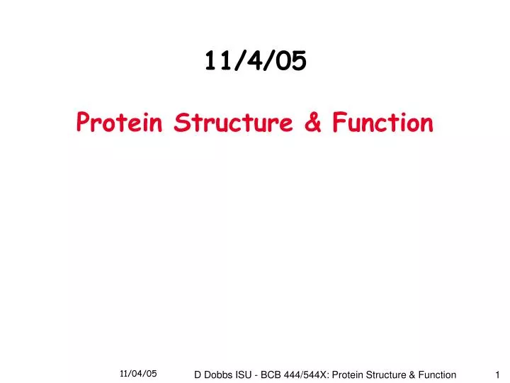 11 4 05 protein structure function