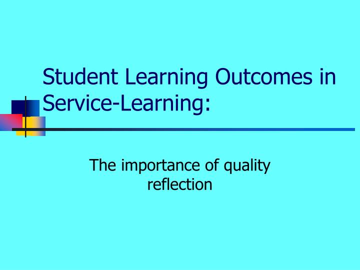 student learning outcomes in service learning