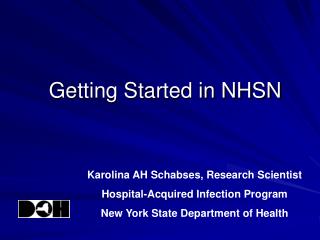 Getting Started in NHSN