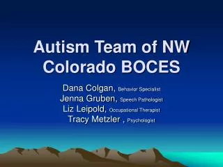 Autism Team of NW Colorado BOCES