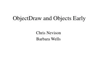 ObjectDraw and Objects Early