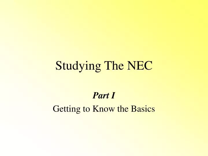 studying the nec