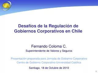 Desafíos de la Regulación de Gobiernos Corporativos en Chile