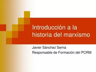 Introducción a la historia del marxismo