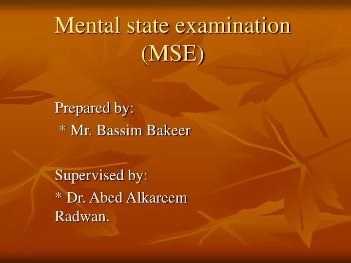 mental state examination mse