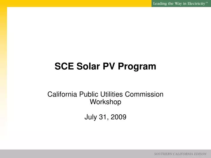 sce solar pv program