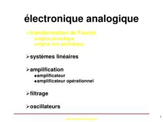 électronique analogique