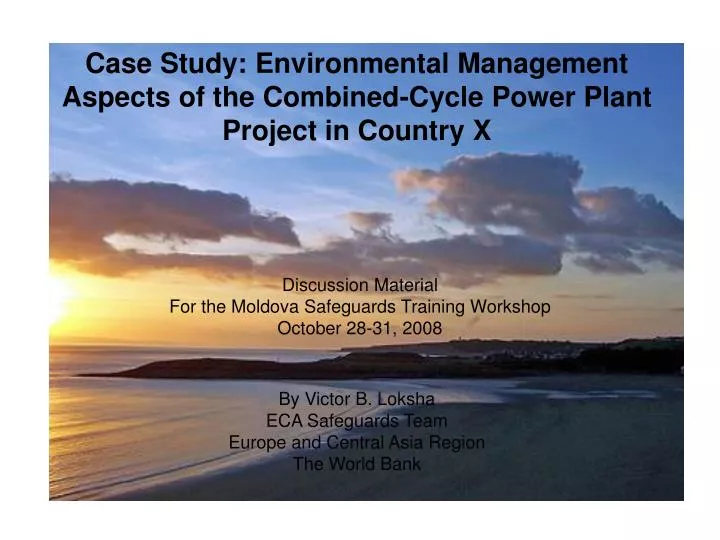 case study environmental management aspects of the combined cycle power plant project in country x