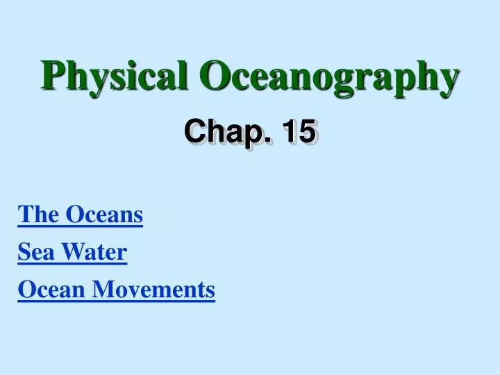 physical oceanography