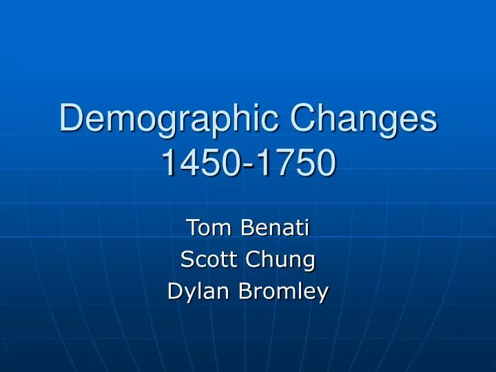 demographic changes 1450 1750