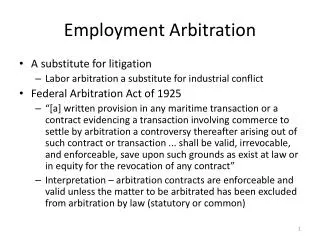 Employment Arbitration