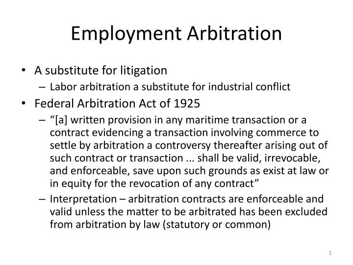 employment arbitration