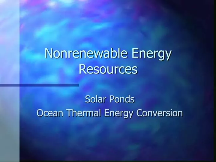 nonrenewable energy resources
