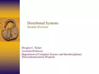 Distributed Systems Security Overview