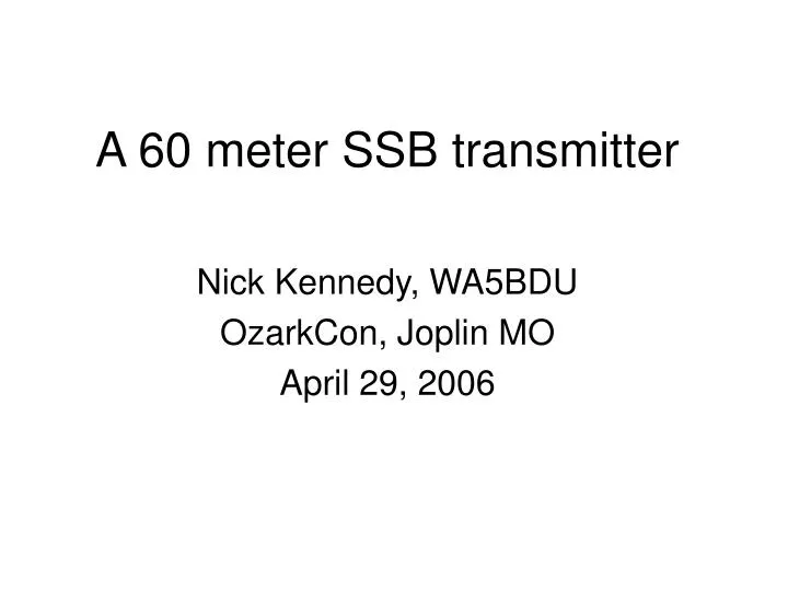 a 60 meter ssb transmitter