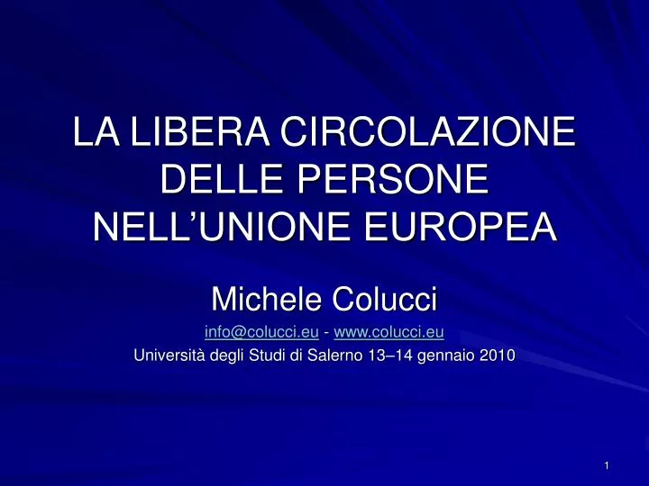 la libera circolazione delle persone nell unione europea