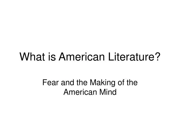 what is american literature