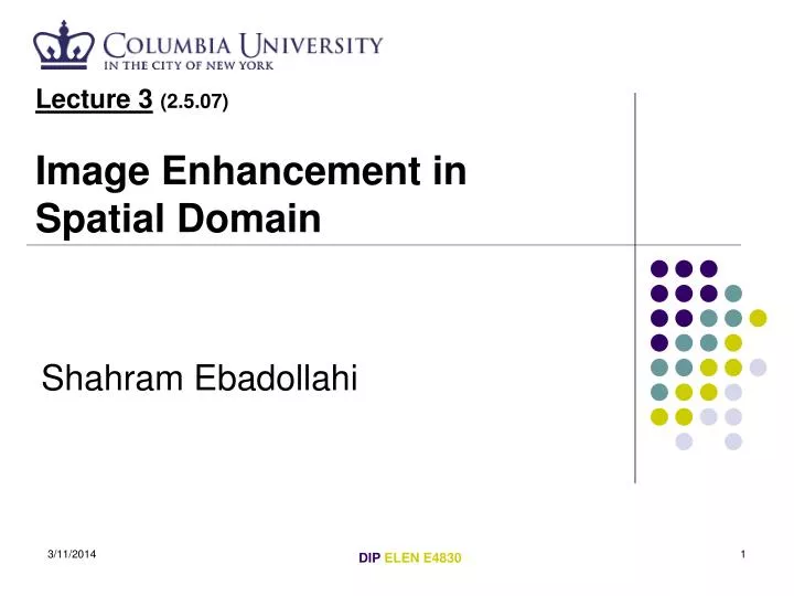 lecture 3 2 5 07 image enhancement in spatial domain