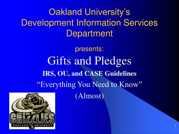 oakland university s development information services department presents