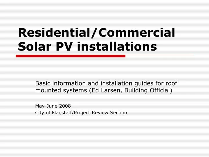 residential commercial solar pv installations