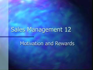 Sales Management 12