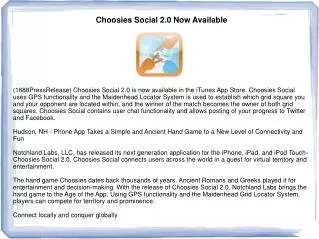 Choosies Social 2.0 Now Available