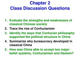 Chapter 2 Class Discussion Questions