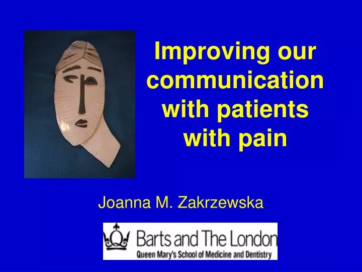 improving our communication with patients with pain