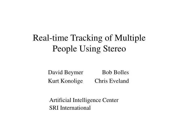 real time tracking of multiple people using stereo