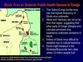 Ebola Virus an Endemic Public Health Menace in Congo
