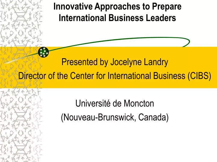 innovative approaches to prepare international business leaders