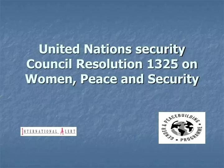 united nations security council resolution 1325 on women peace and security
