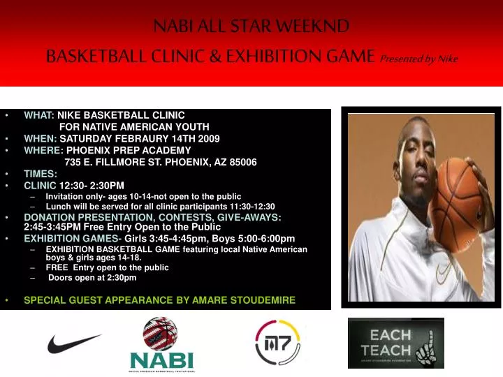 nabi all star weeknd basketball clinic exhibition game presented by nike