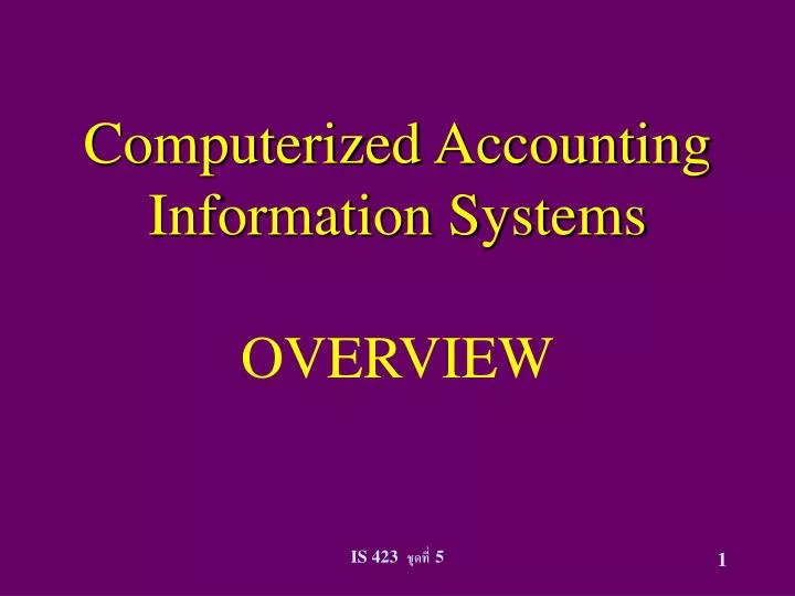 computerized accounting information systems overview