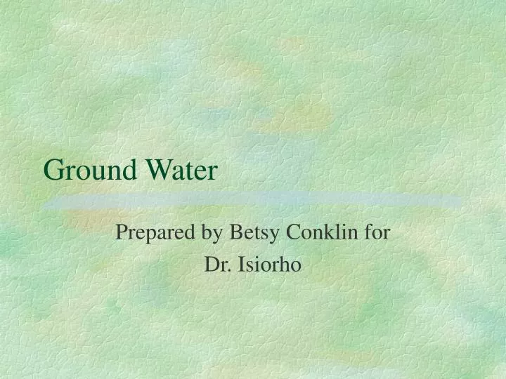 ground water