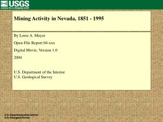 Mining Activity in Nevada, 1851 - 1995