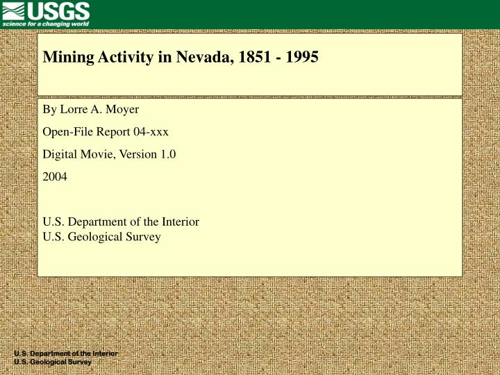 mining activity in nevada 1851 1995