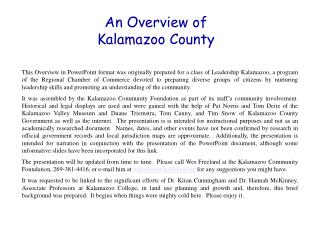 An Overview of Kalamazoo County