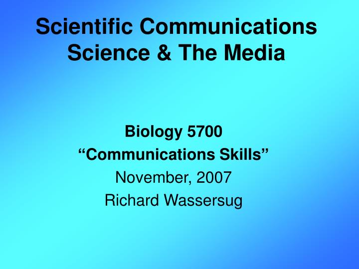 scientific communications science the media