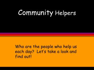 community helpers