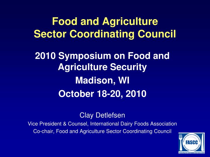 food and agriculture sector coordinating council