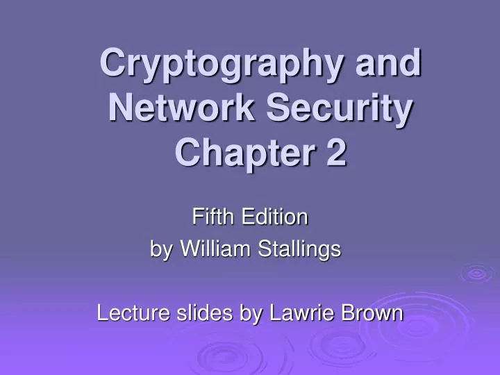 cryptography and network security chapter 2