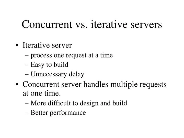 concurrent vs iterative servers