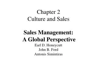 Chapter 2 Culture and Sales