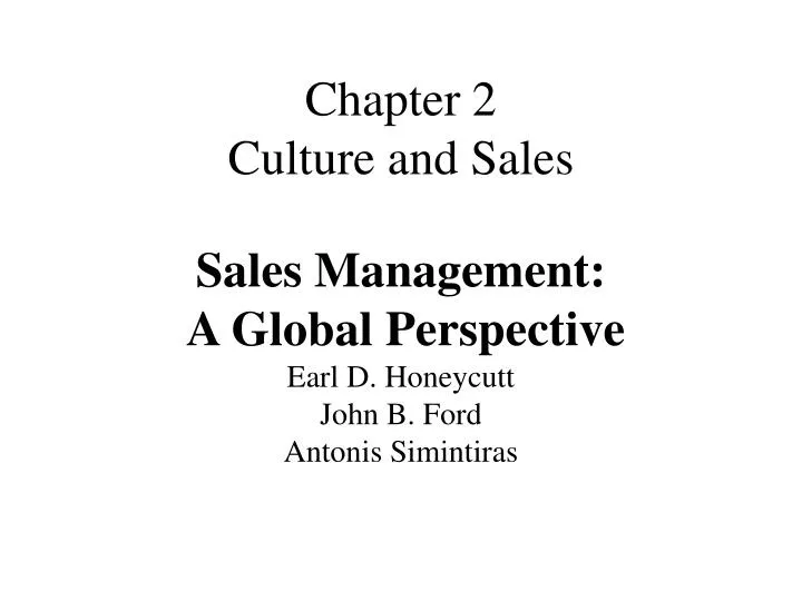 chapter 2 culture and sales