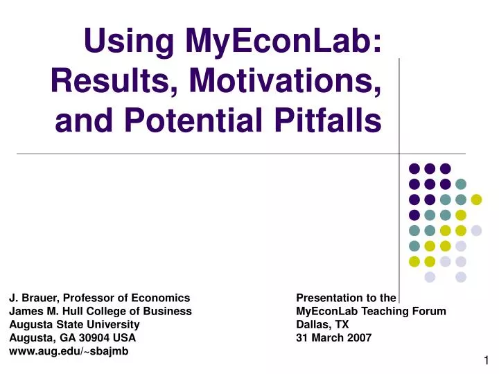 using myeconlab results motivations and potential pitfalls
